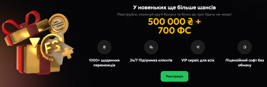 вітальний бонус у казино слот сіті